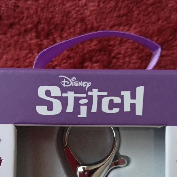 Disney Stitch Keychain with Blue and Pink Glitter - Picture 2 of 6